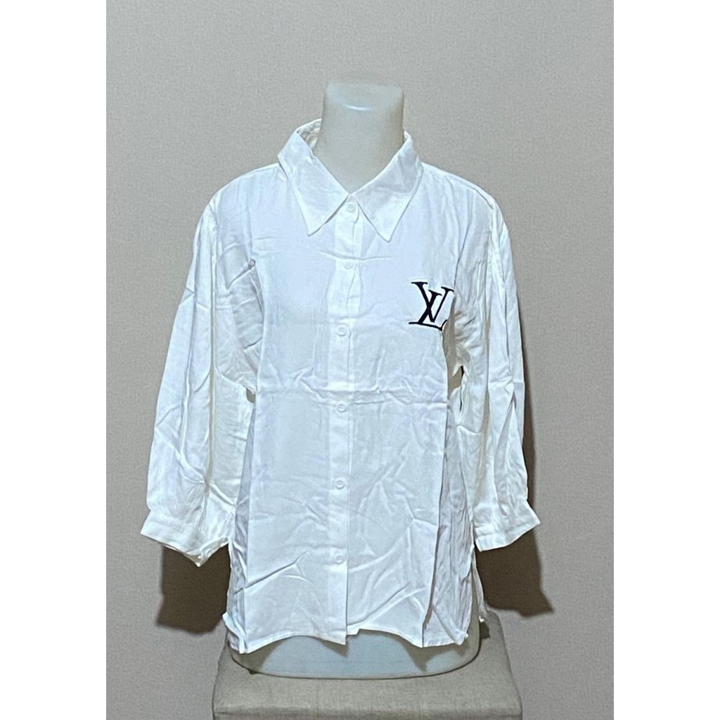 Blus katun twill / kemeja wanita polos premium kekinian