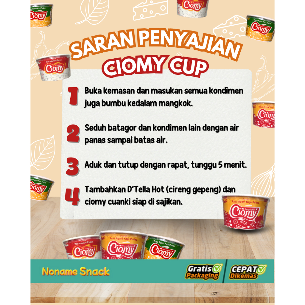 

Ygshop17 Paket Hemat Ciomy Cuanki Cup Besar Ayam Keju Pedas Set Isi 6 Pcs