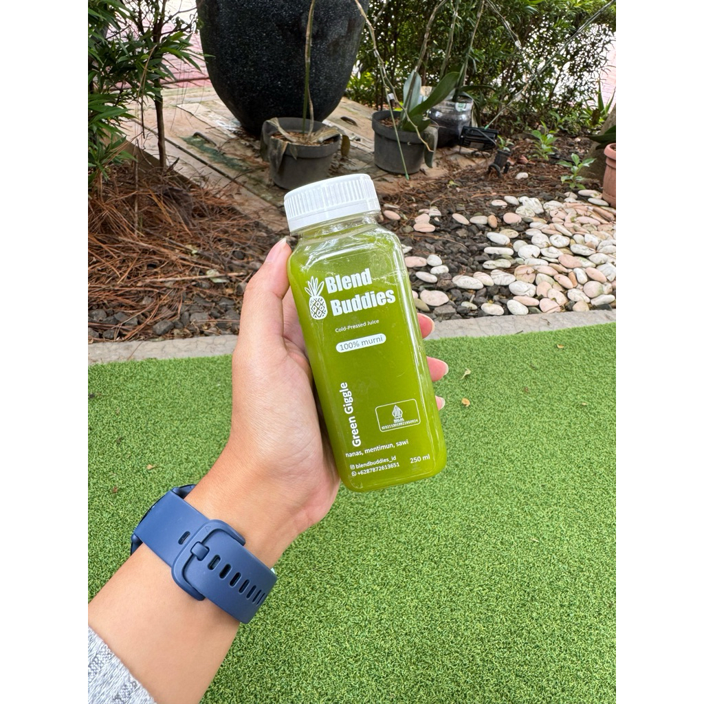 

Green Giggle (Nanas, Timun, Sawi) no SUGAR added