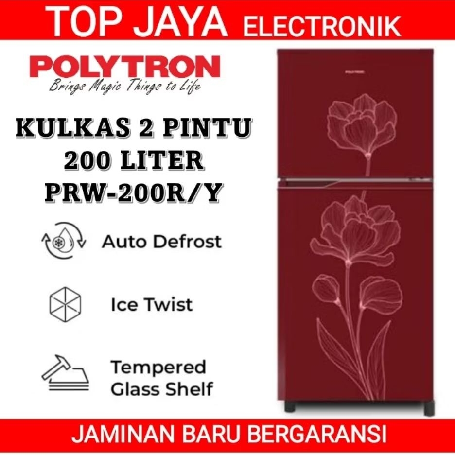KULKAS POLYTRON 2 PINTU TANPA BUNGA ES/LEMARI ES 2 PINTU POLYTRON/LEMARI ES POLYTRON 2 PINTU