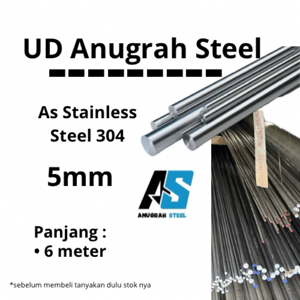 As Stainless Stel 5mm 304 anti karat