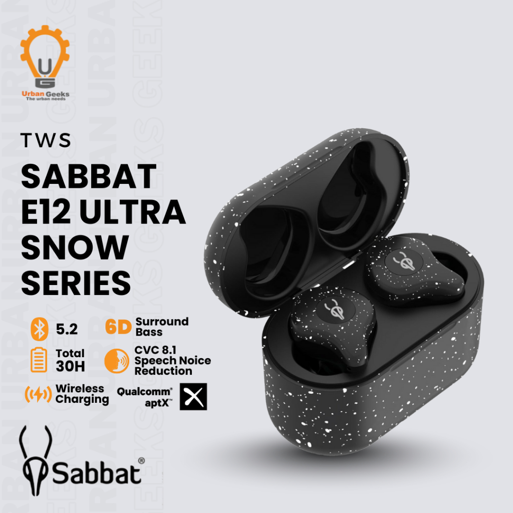 Sabbat E12 Ultra Snow White New Upgrade Qualcomm APTX TWS Bluetooth Headset 5.2 In Ear Monitor TWS