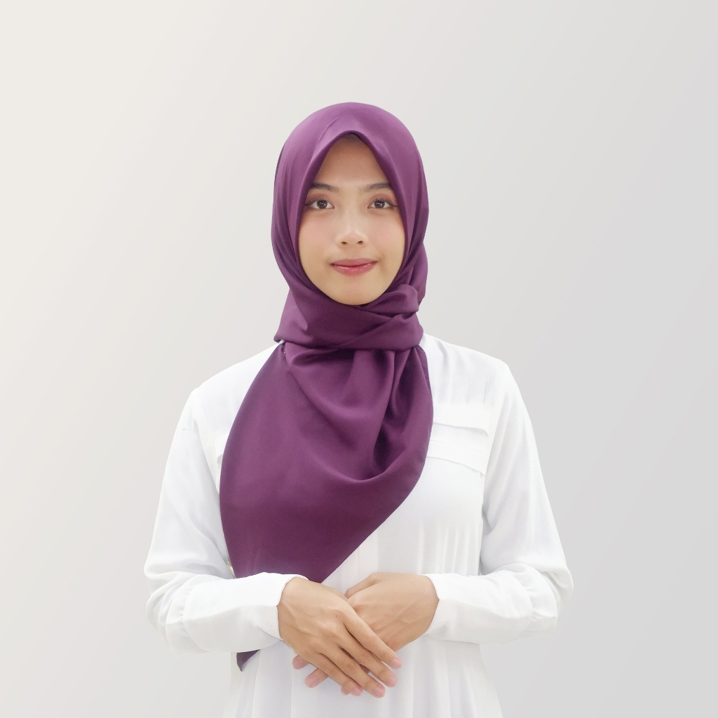 HYRA Kerudung Voal Hijab Segiempat Polos Kelim Warna Burgundy