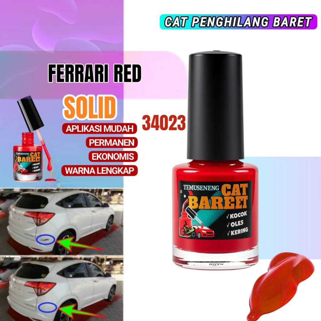 Cat Ferarri Red Merah Solid Penghilang Baret Lecet Noda Gores Mobil