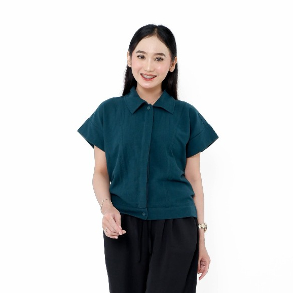 FEMMEWEAR - ANNE SHIRT | kemeja linen baju blouse wanita lengan pendek