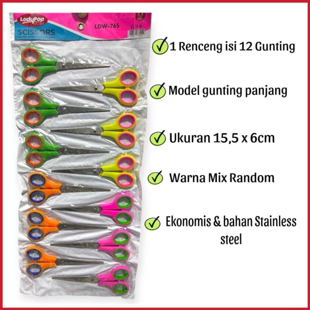 

12 PCS GUNTING MURAH PANJANG STAINLESS STEEL GROSIR