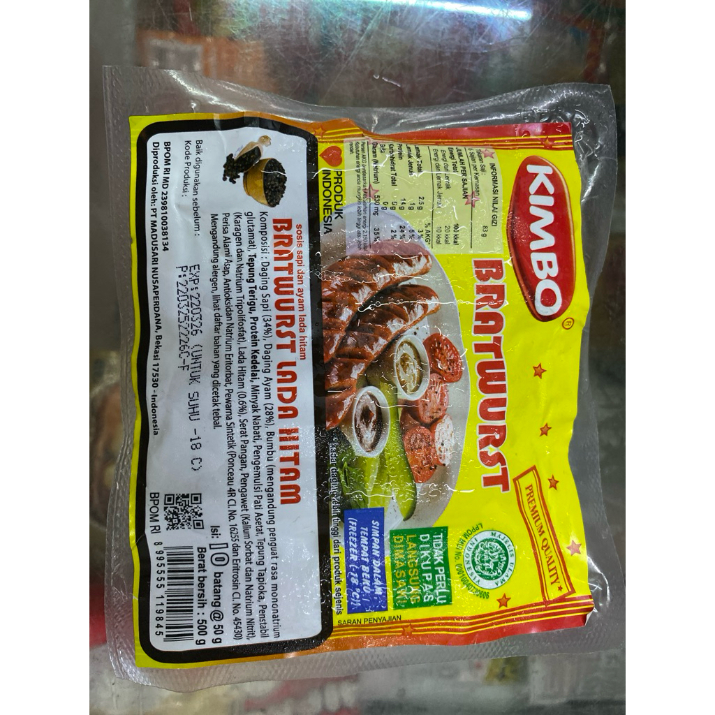 

Kimbo Bratwurst Lada Hitam