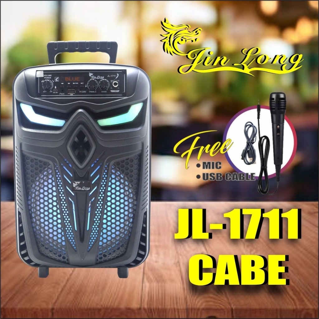 Speaker Wireless Jinlong JL 1711 CABE Free Mic Cable Super Bass