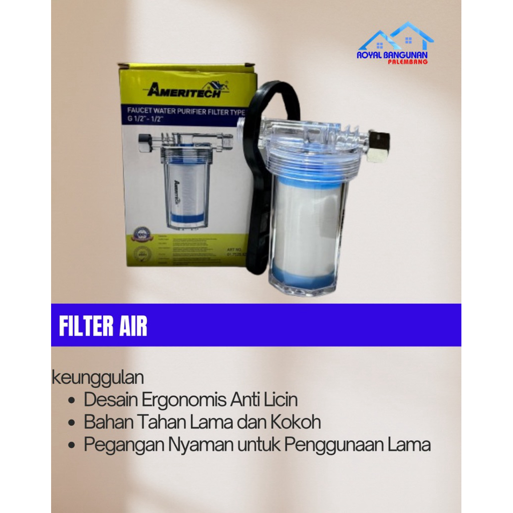 Filter Air Model T Ameritech 1/2 Inch – Saringan Kran / Pipa, Anti Kotoran & Lumpur