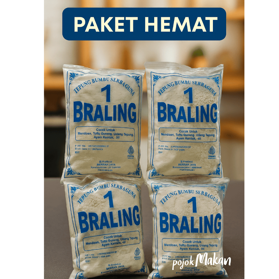 

Paket HEMAT Isi 4 Pcs Braling tepung Mendoan / Tepung Bumbu Serba Guna / Tepung Crispi