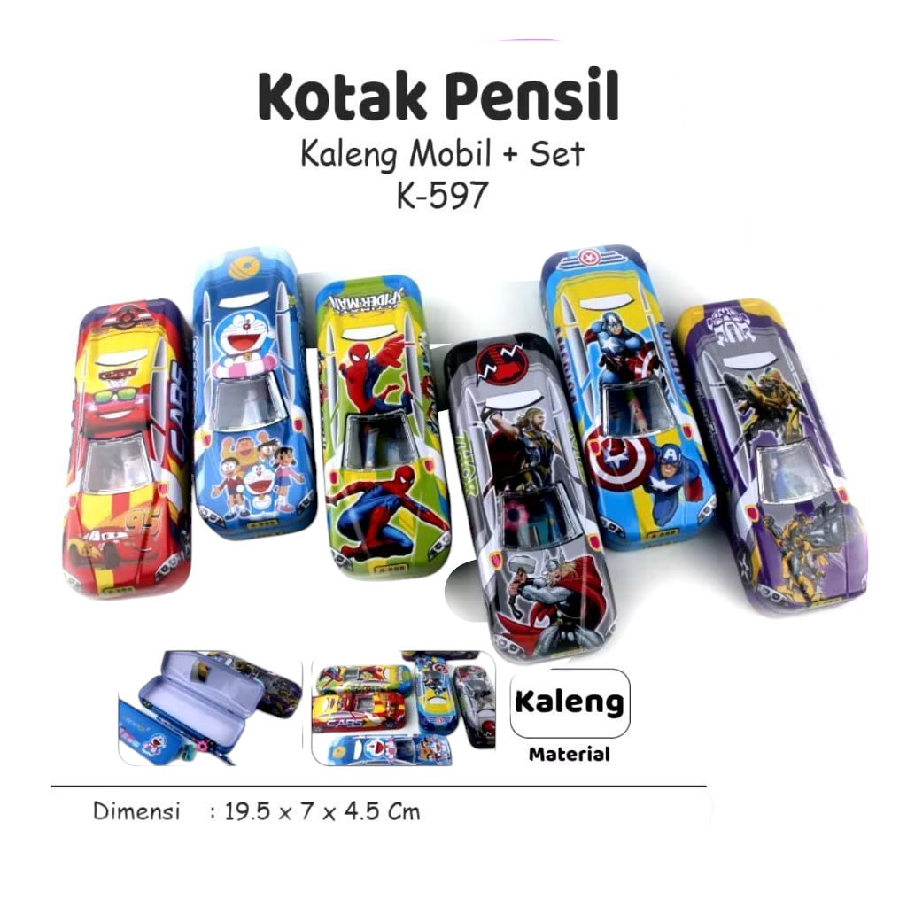 

Kotak pensil SET / Tempat pensil kaleng mobil K-597 SET