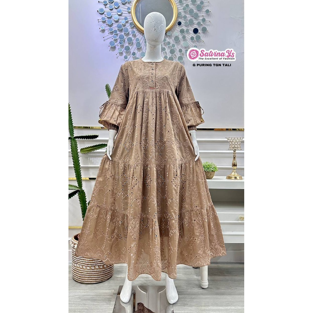 Gamis tensil bordir premium katun by salvina ys