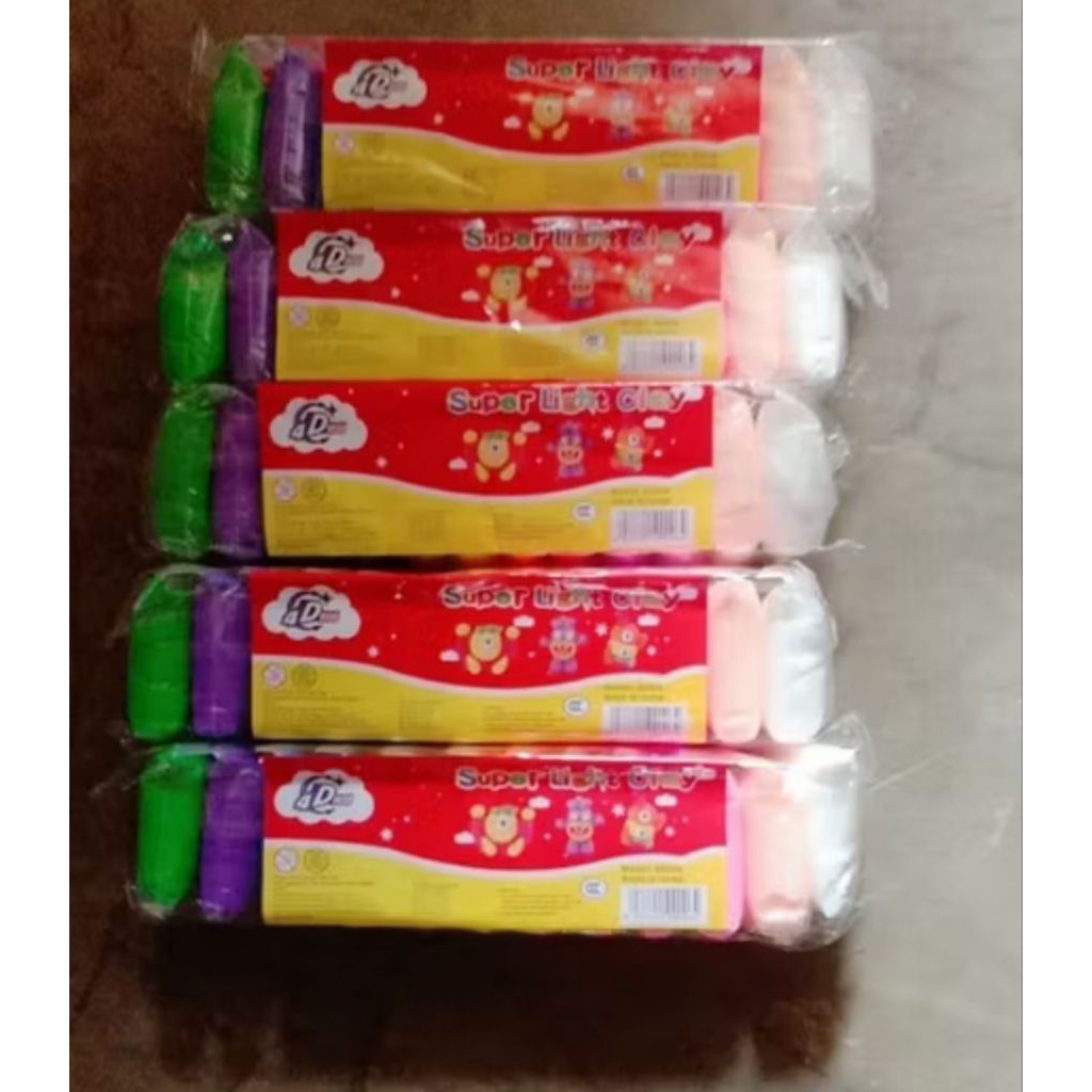 clay warna warni/clay polymer/clay mainan anak isi 12
