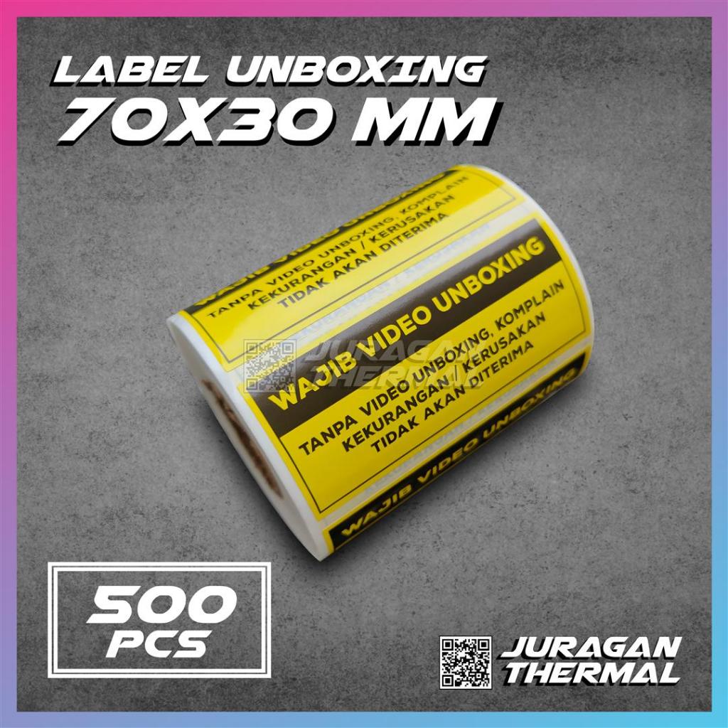 

Label Sticker UNBOXING Kuning 70x30 mm Wajib Video Unboxing Stiker Pengiriman Online isi 500 PCS