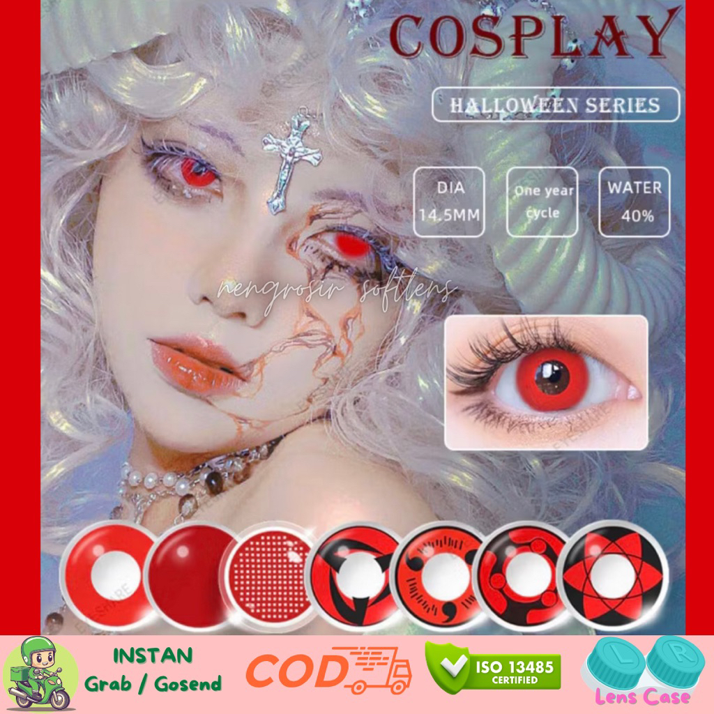 SOFTLENS MERAH HALLOWEEN COSPLAY ANIME HARAJUKU - EYESHARE MERAH 14,5MM