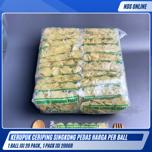

Kerupuk Ceriping Singkong Pedas 200gr | 1 Ball isi 20 Pack | Keripik Tradisional [INSTAN/SAMEDAY]