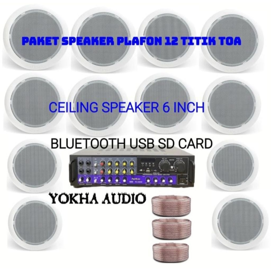 paket speaker plafon toa 12 unit ceiling speaker bluetooth