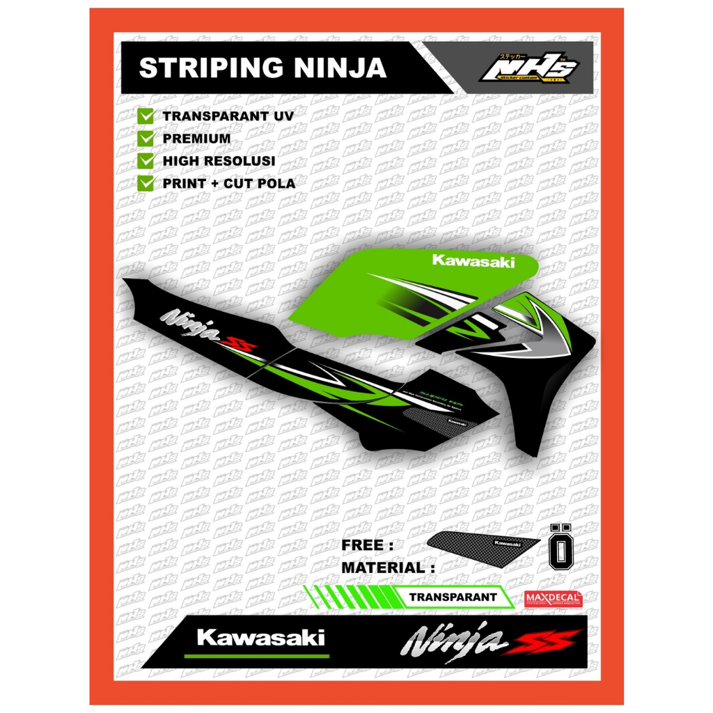 STRIPING NINJA R /  SS TRANSPARANT HITAM HIJAU