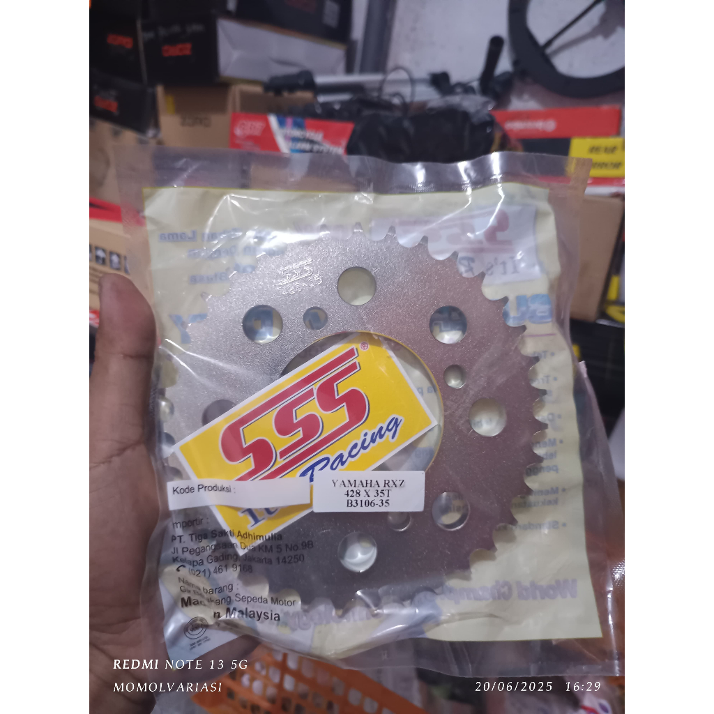 Gear belakang SSS rxz ukuran 428 34t 35t/gir SSS