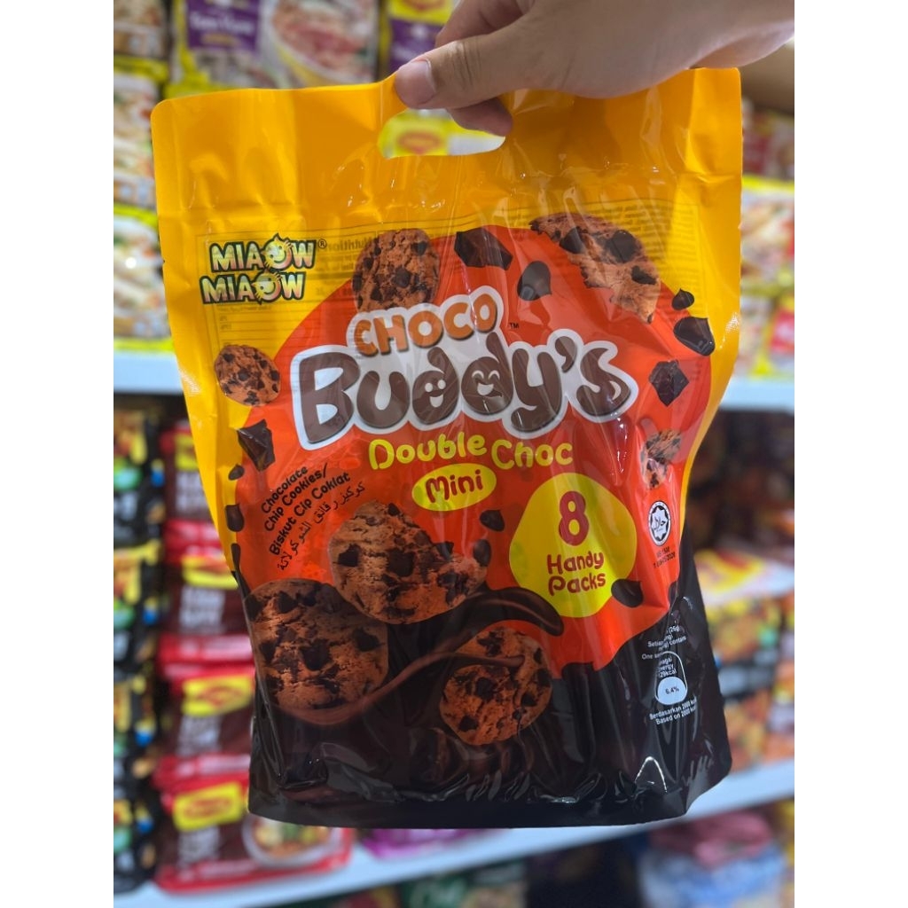 

MIAOW MIAOW CHOCO BUDDY'S DOUBLE CHOC MINI COOKIES / BISKUIT CIP COKLAT