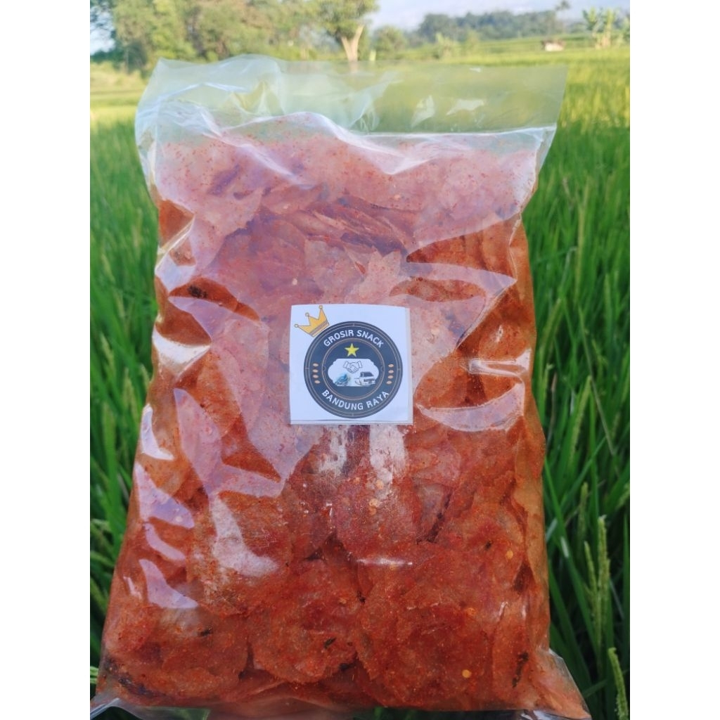 

keripik kaca 1 kg pedas daun jeruk wangi kriuk