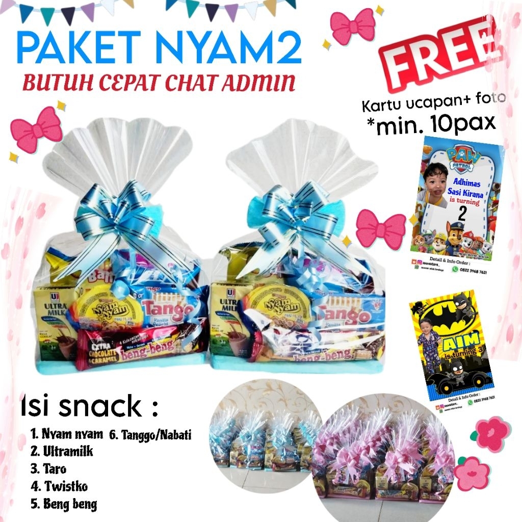 

Bingkisan ulang tahun kemas pita lucu || Hamper Snack ultah|| parcel snack || Goodie snack || Bingkisan ulang tahun anak
