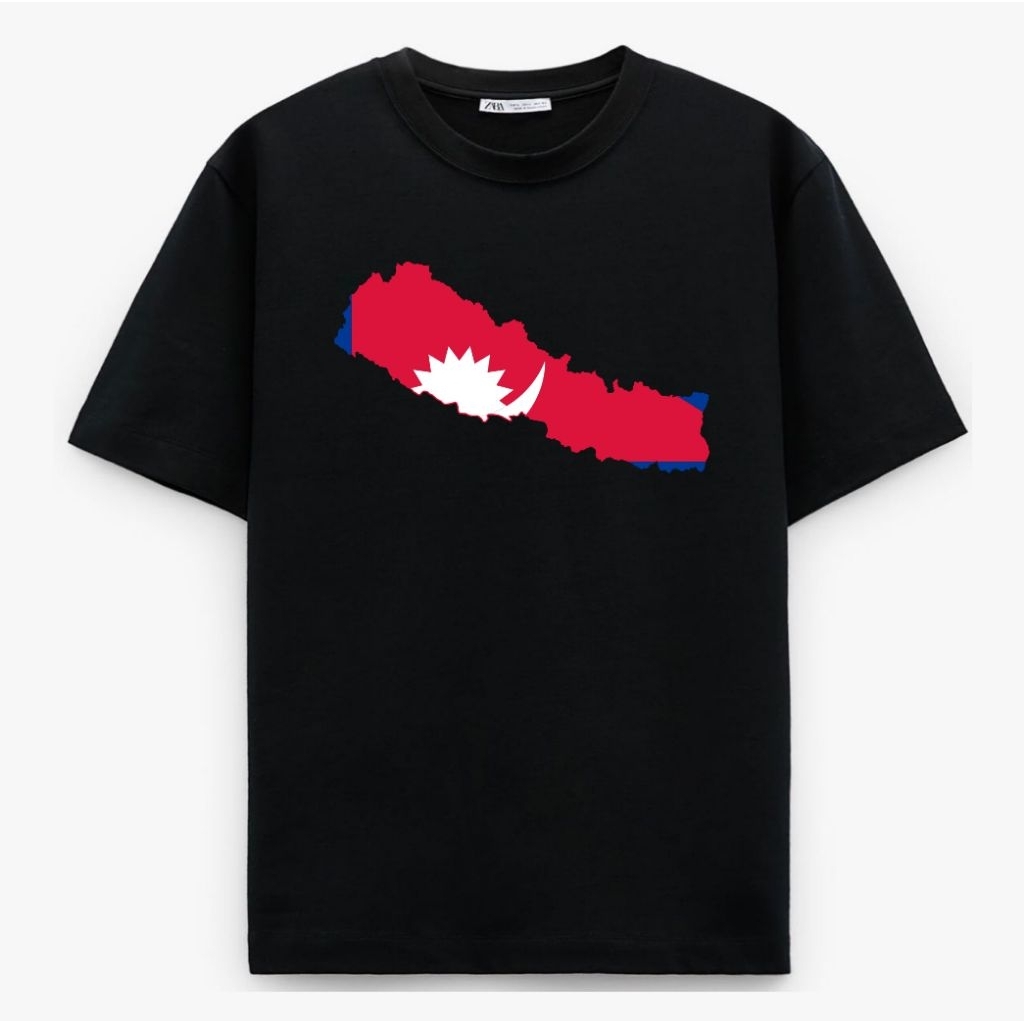 KAOS PETA BENDERA NEPAL SPONSOR NEPAL FLAG MAP