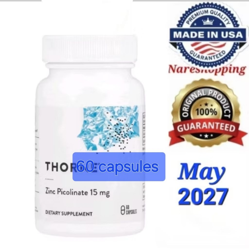 Thor Research Zinc Picolinate, 15 mg 60 Capsules Immune Foundational January 2028