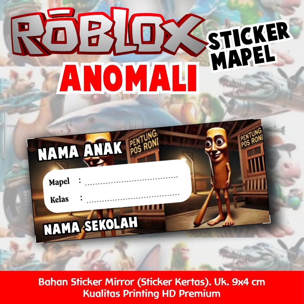 

STICKER NAMA MAPEL SEKOLAH 35 PCS KARAKTER ROBLOX ANOMALI BRAINROT TUNGTUNG SAHUR 2025 STIKER MATA PELAJARAN