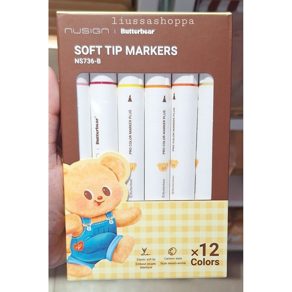 

Spidol Miniso - Butterbear Collection 12-Color Soft-Tip Marker