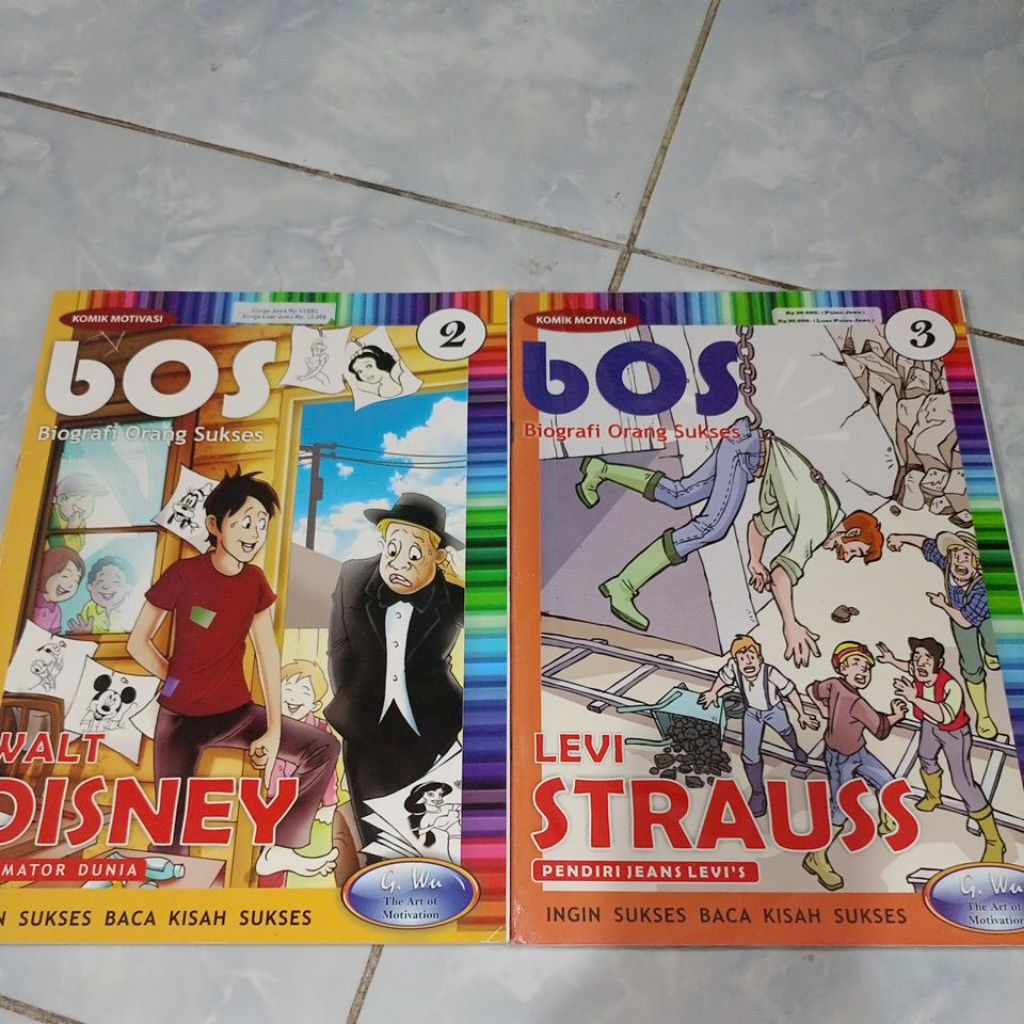 Paket 2 Komik BOS (biografi orang sukses) Levi Strauss dan Walt Disney