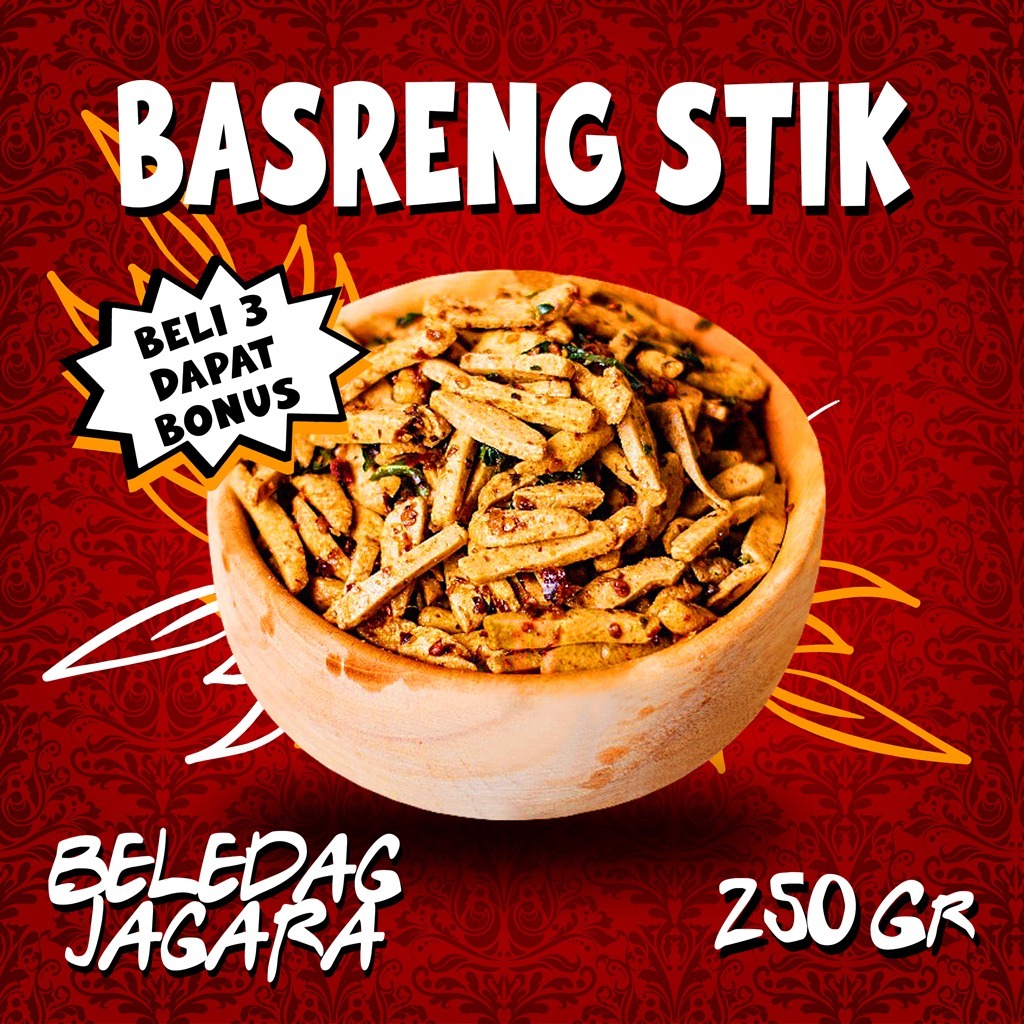 

JAGARA - Cemilan Basreng Stik Cikruh Bumbu Melimpah Daun Jeruk Pedas Ori 250gr