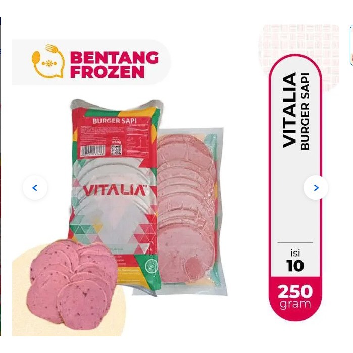 

Vitalia Burger Sapi Besar 250 gr - isi 10 pcs dan 20 pcs