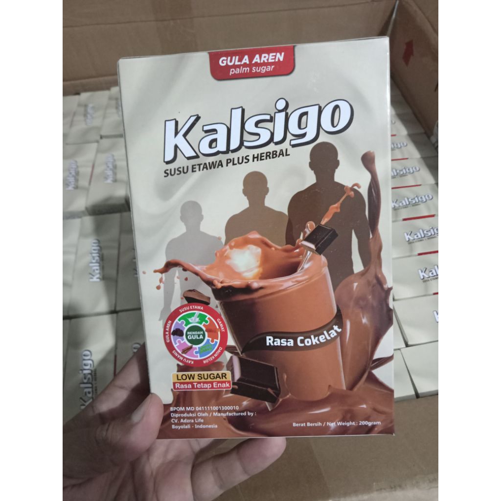 

Kalsigo susu kambing etawa plus herbal rasa coklat 200gr sudah BPOM