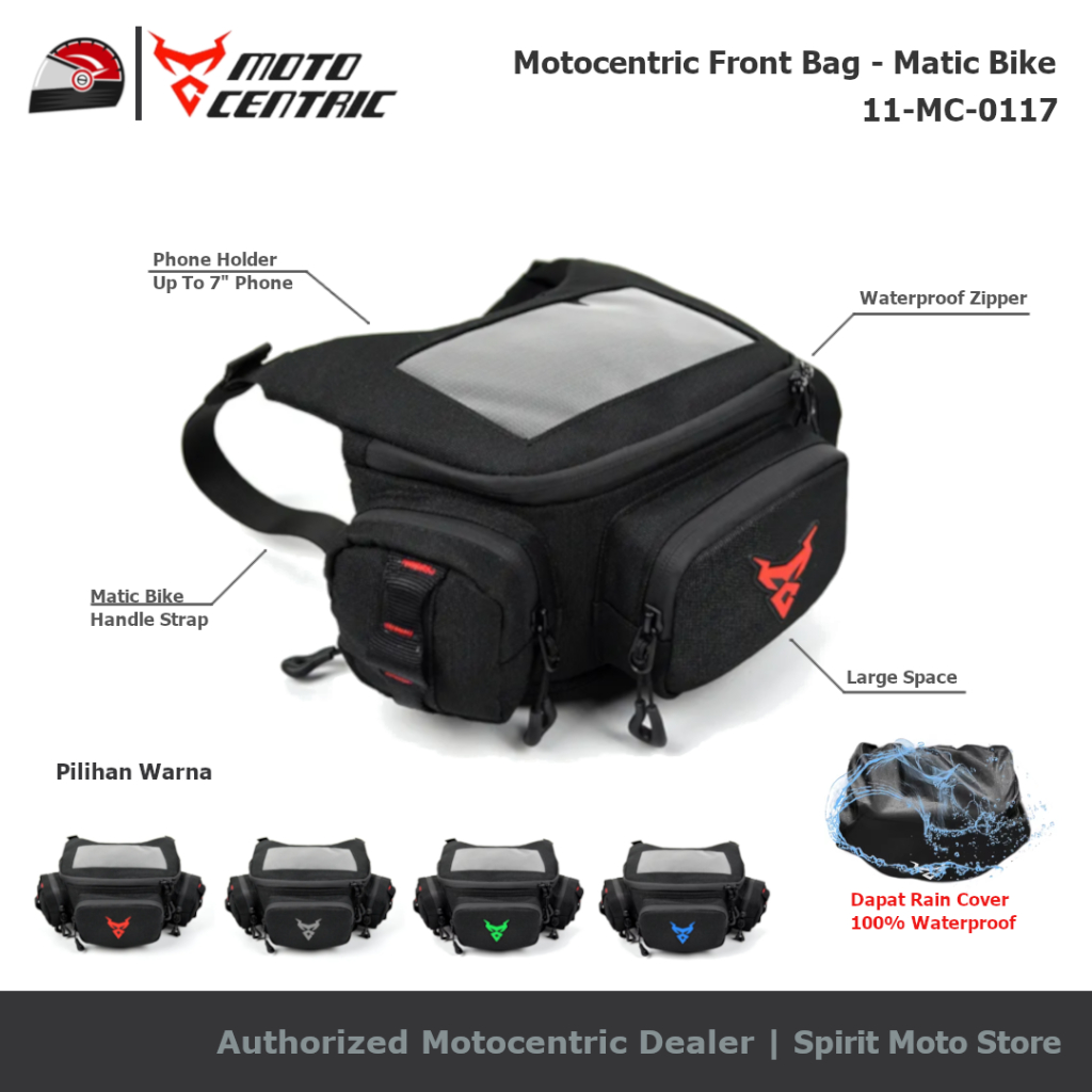 Motocentric Front Bag with Phone Holder Tas Stang Depan Motor Matic