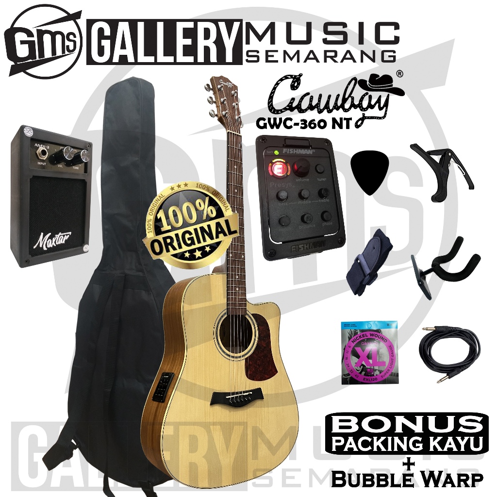 ORIGINAL Gitar Akustik Elektrik Cowboy GWC-360 NT Gitar Cowboy Original