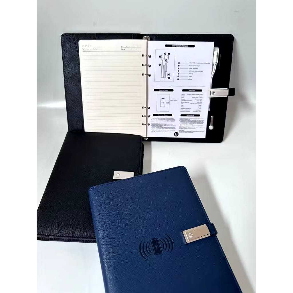 

Ay00! Buku Agenda Powerbank Premium USB Tipe C Micro USB Notebook A5 Exclusive Buku Catatan Agenda /