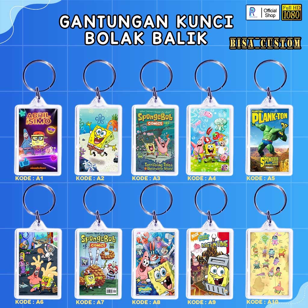 GANTUNGAN KUNCI AKRILIK SPONGEBOB / GANCI SPONGEBOB / GANTUNGAN KUNCI SPONGEBOB K56