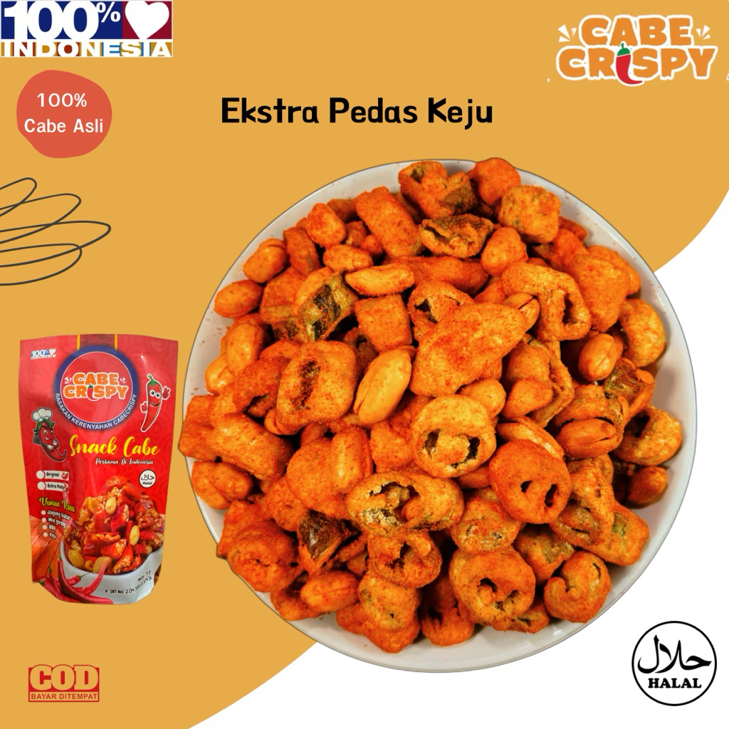 

Keripik Cabe Rasa Keju Ekstra Pedas Cabe Crispy Cemilan Pedas Snack Pedas