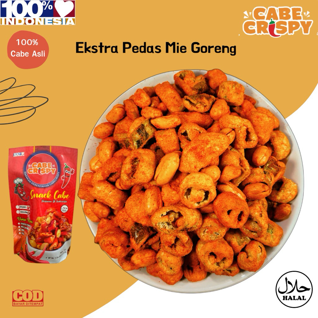 

Keripik Cabe Rasa Mie Goreng Ekstra Pedas Cemilan Pedas Snack Pedas
