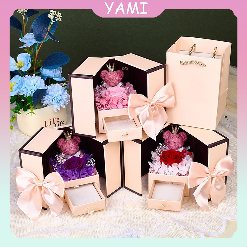 

Hidden Jewelry Box - Eternal Rose Gift Box / Kotak Perhiasan Kado / Kado Pasangan Pacar Teman / Anniversary Ulang Tahun Valentine