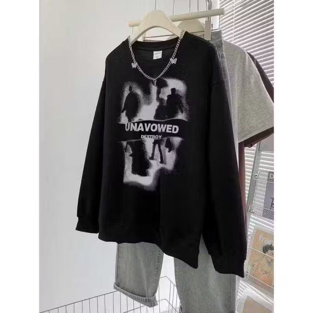 UNAVOWED SWEATER OBLONG CREWNECK OVERSIZE WANITA