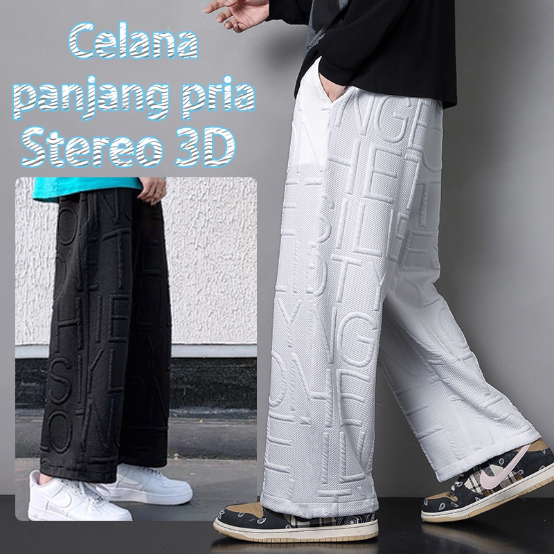 (New Bahan tebal)Celana Panjang Pria 2026 Korean style Original Loose Straight celana oversize Pria 
