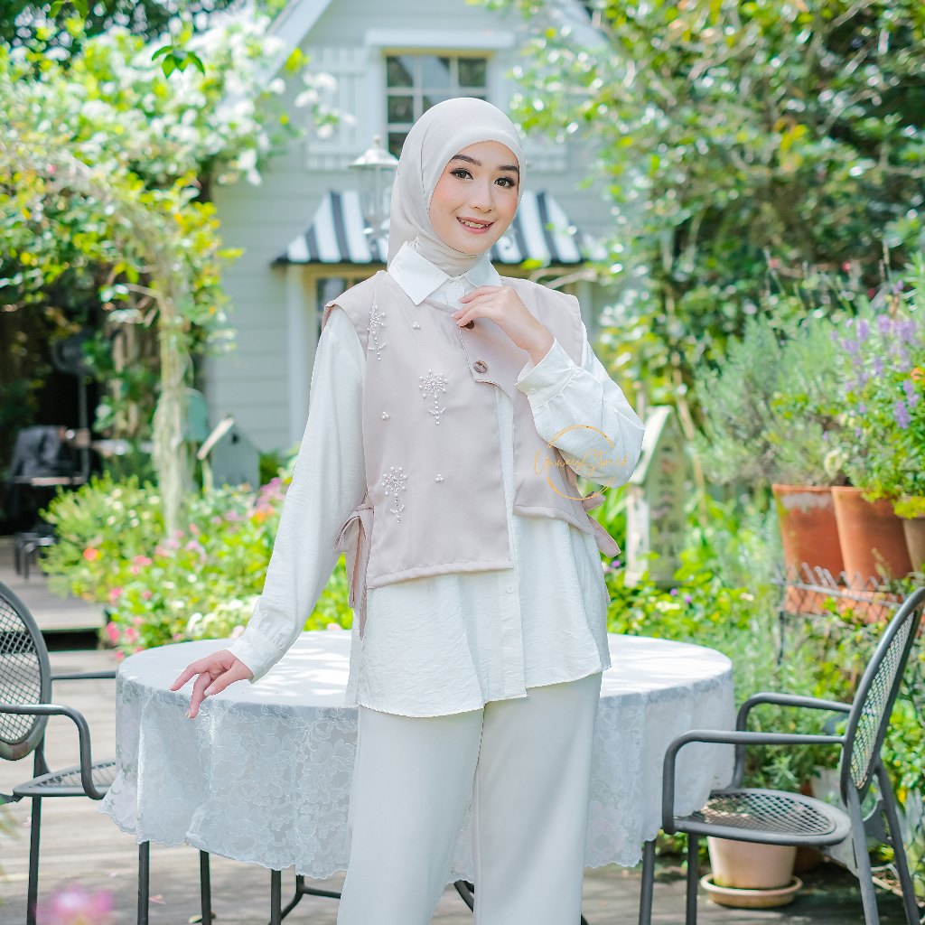 Set Vest Outer Payet Kemeja Rompi Korean Style | Baju Setelan Wanita | Atasan Set Vest