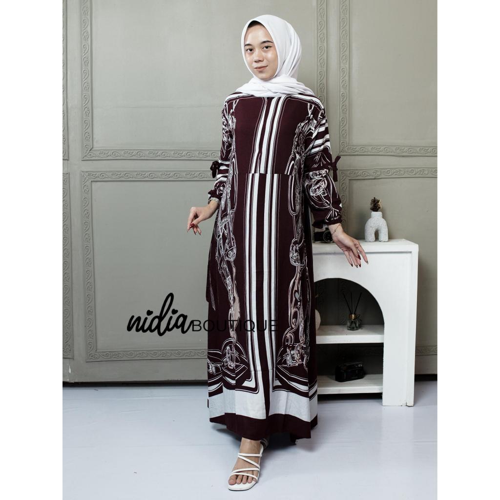 MIDI DRESS RAYON PREMIUM BUSUI GAMIS WANITA RAYON MOTIF / BUMIL BUSUI MIDI DRESS WANITA