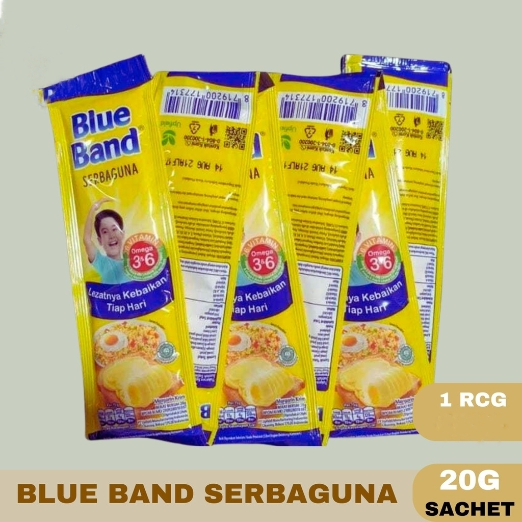 

Blue band sachet serbaguna kemasan 20 gr x 12 sachet / 6 pasang - 1 renceng