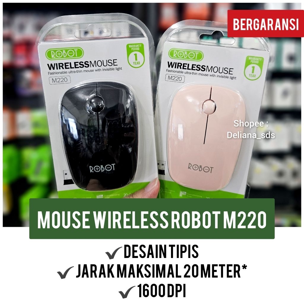 Mouse Wireless Robot M220 Garansi Resmi 1 Tahun Mouse Robot M220 Mouse Wireless Murah