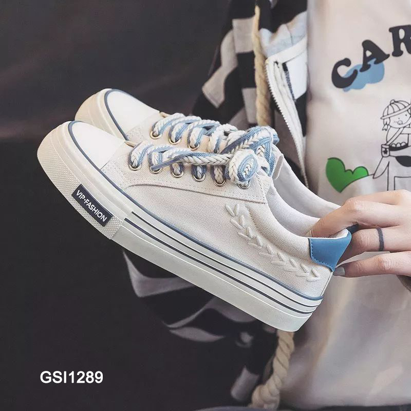 Sepatu Sneakers Wanita Tali Kepang Casual Shoes GSI1289