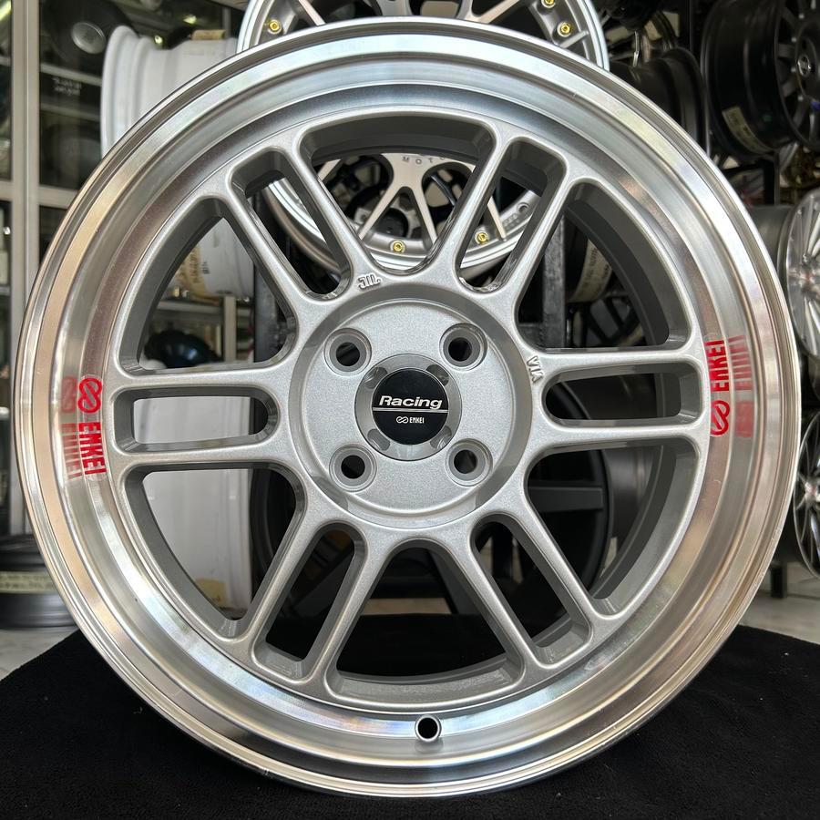 VELG ENKEI RING 16 LEBAR 7 ET35 HOLE 4X100 WARNA SILVER LIP POLISH | VELG MOBIL