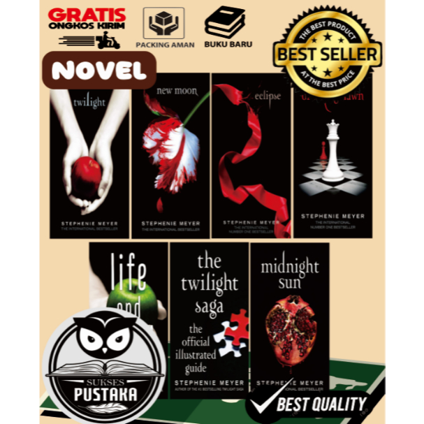 [ENGLISH] PAKET 7 TWILIGHT SAGA : TWILIGHT, NEW MOON, BREAKING DAWN, MIDNIGHT SUN, ECLIPSE